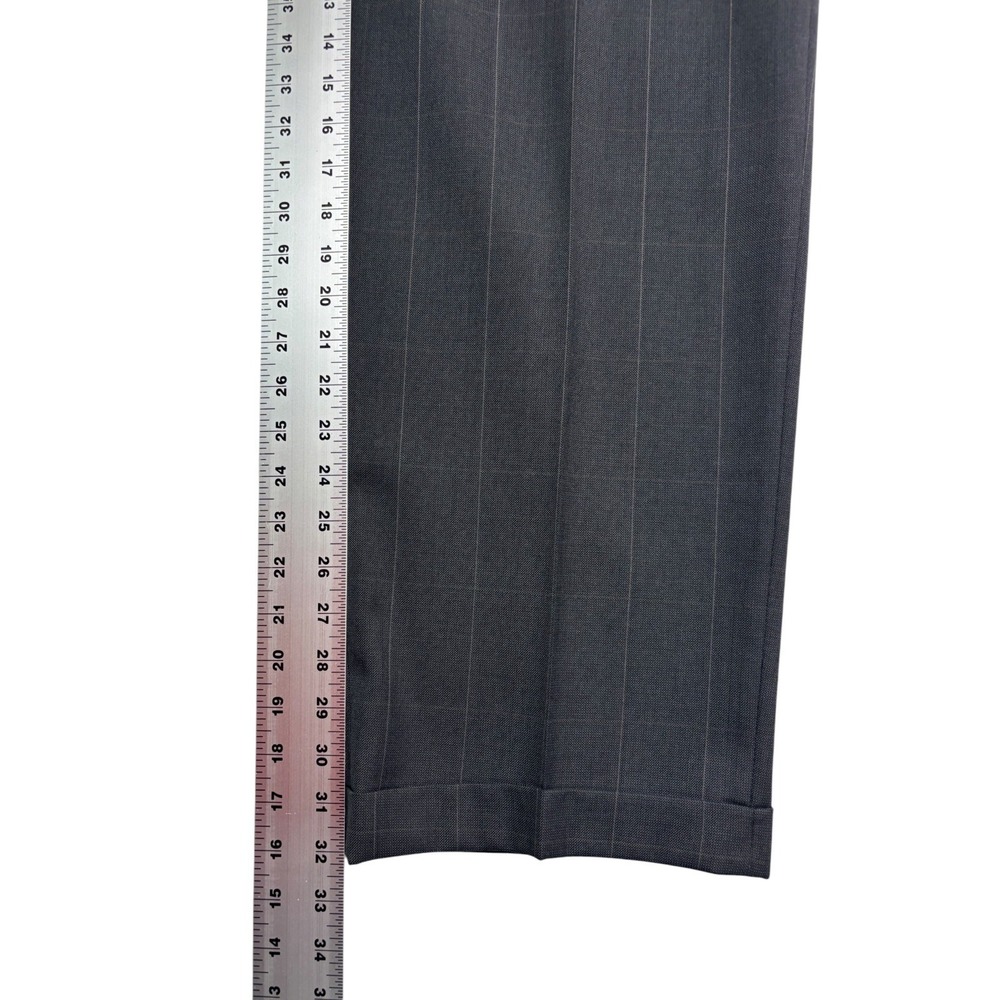 vtg 90s Christian Dior 44L 36x32 Gray Windowpane Pant Suit Double Breasted USA - Picture 15 of 16
